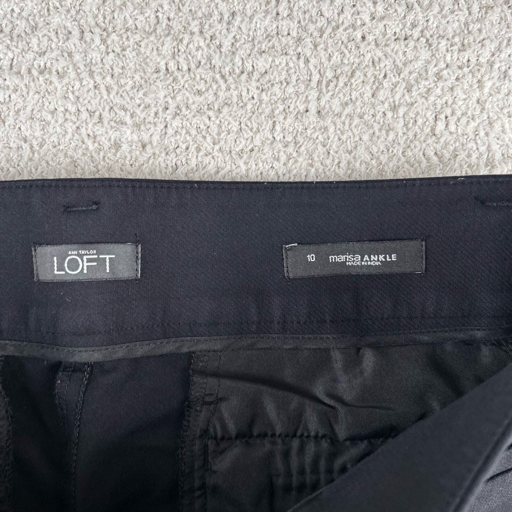 Ann Taylor Loft Women's Pants 10 Black Marisa Ankle Skinny Zip Career Chinos - Picture 2 of 13